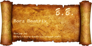 Borz Beatrix névjegykártya