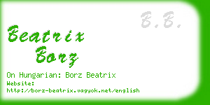 beatrix borz business card